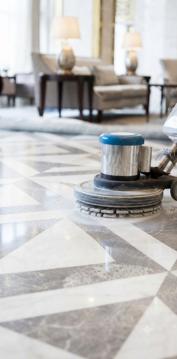 Microlevigazione pavimenti con monospazzola professionale a Milano